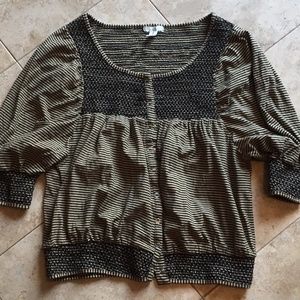 Anthropologie Kimchi Striped Shirt Size Small